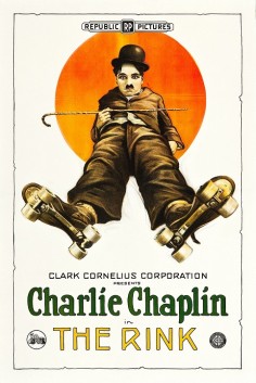 Chaplin na kolieskových korčuliach